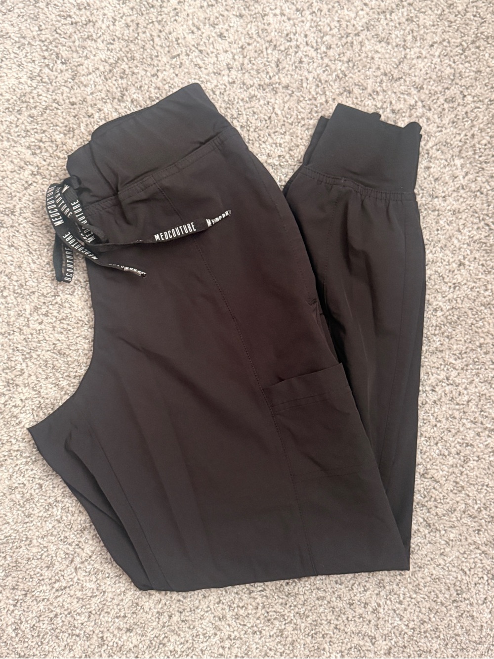 Med Couture Black Drawstring Jogger Pants
